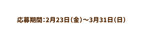 応募期間 2月23日 金 3月31日 日